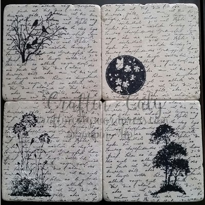 Serene Silhouettes Tile Coasters