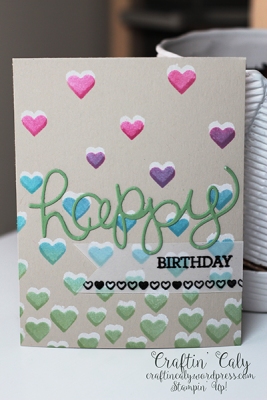 Crazy About You Hearts Stencil Birthday Card 1