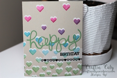 Crazy About You Hearts Stencil Birthday Card