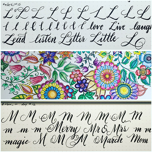 Brush Calligraphy Practice L and M