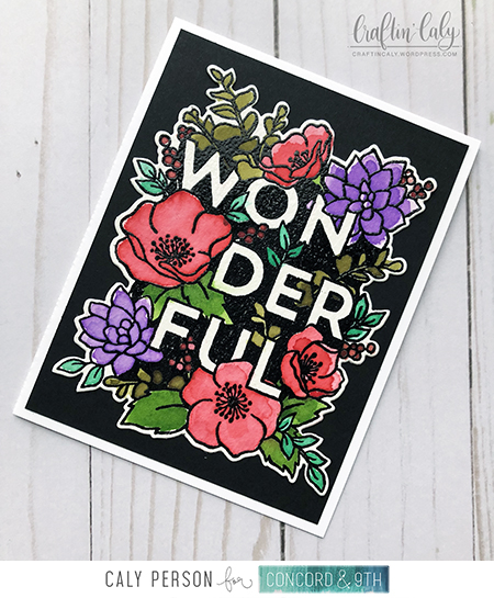 Blog Wonderful Floral - Distress Watercolor over Black