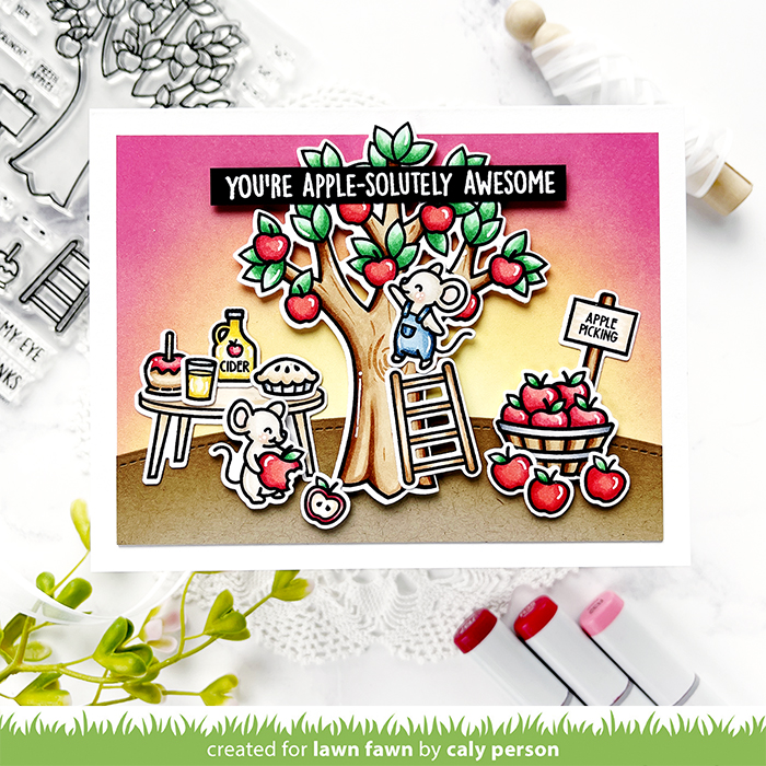 Lawn Fawn – Inspiration Week – Apple-solutely Awesome – Caly Person